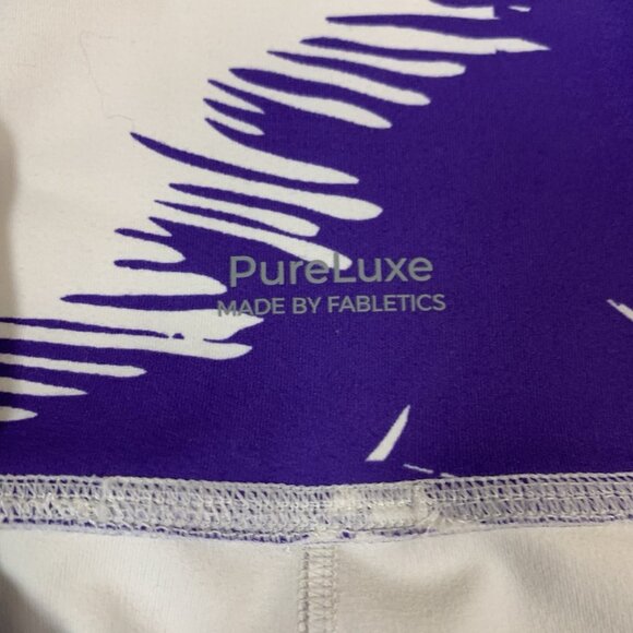 Fabletics PureLuxe High Rise Palm Print 7/8 Leggings Purple Athleisure Large - Picture 4 of 4